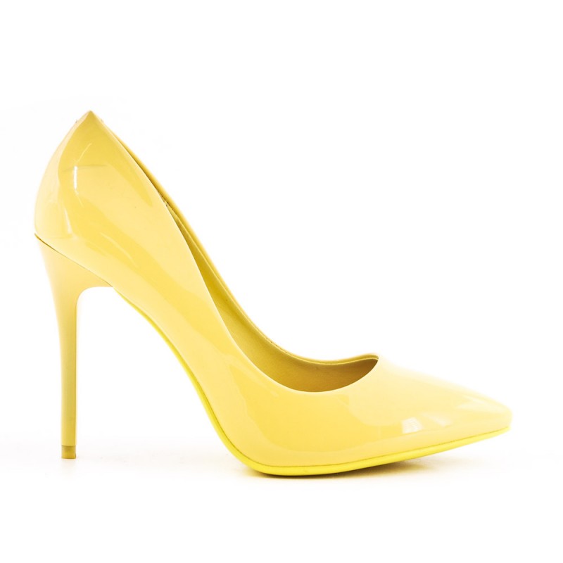 yellow patent heels