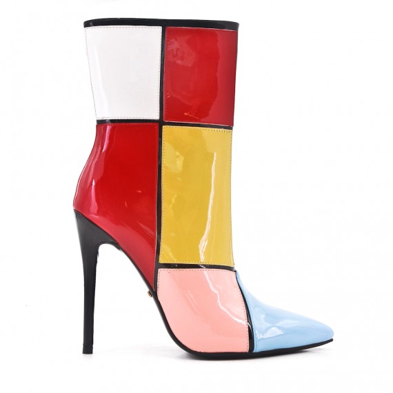 multi colored ankle boots