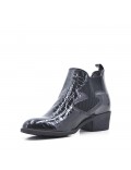 Patent leather ankle boot