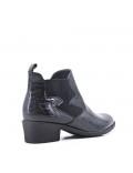 Patent leather ankle boot