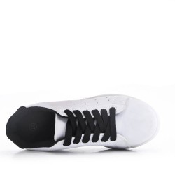 Women's faux leather lace up sneaker