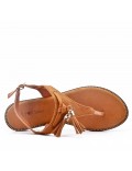 Flat sandals in faux suede for women