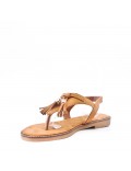 Flat sandals in faux suede for women