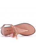 Flat sandals in faux suede for women