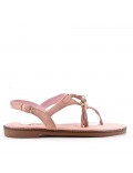 Flat sandals in faux suede for women