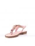 Flat sandals in faux suede for women