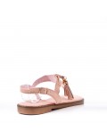 Flat sandals in faux suede for women