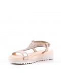 Women's faux leather wedge sandal