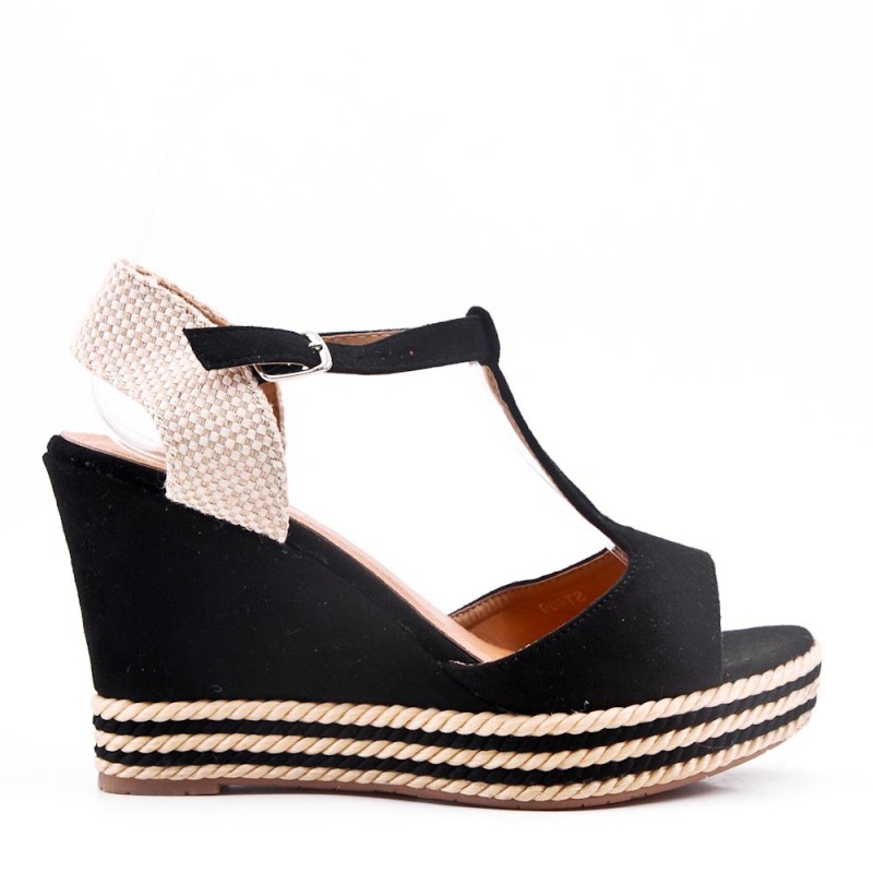 Faux suede wedge sandal for women
