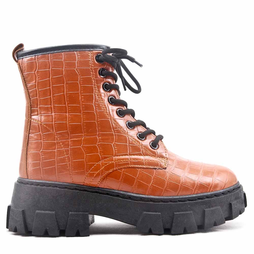 faux leather steel toe boots