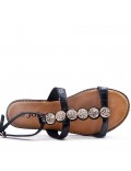 Faux leather sandal with glitter detail