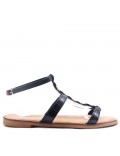 Faux leather sandal with glitter detail