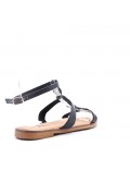 Faux leather sandal with glitter detail