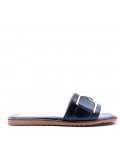 Flat sandals in faux leather for women