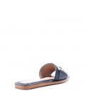 Flat sandals in faux leather for women