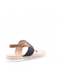 Sandal in mixed materials for women