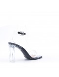 Faux leather heeled sandal