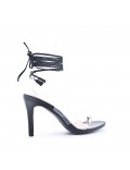 Faux leather heeled sandal