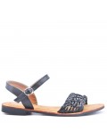 Flat sandals in faux leather for women