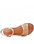 Flat sandals in faux leather for women