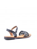 Flat sandals in faux leather for women