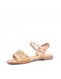 Flat sandals in faux leather for women