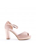 Faux leather heeled sandal