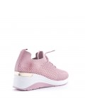 Women's textile wedge sneaker