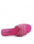 Slipper in mixed materials for women