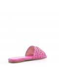 Slipper in mixed materials for women