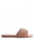 Slipper in mixed materials for women