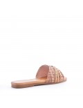 Slipper in mixed materials for women