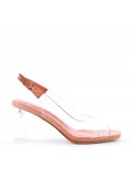 Transparent heel sandal for women