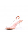 Transparent heel sandal for women