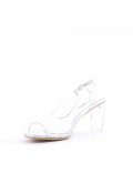 Transparent heel sandal for women