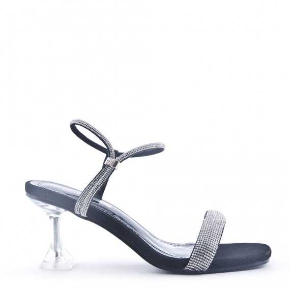 Transparent heel sandal for women