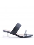 Transparent heel sandal for women