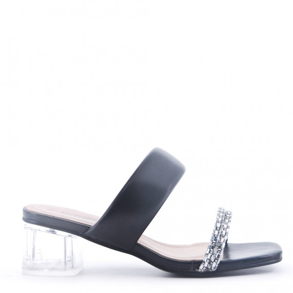 Transparent heel sandal for women