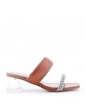 Transparent heel sandal for women