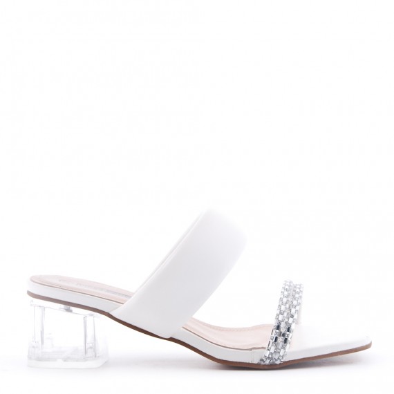 Transparent heel sandal for women