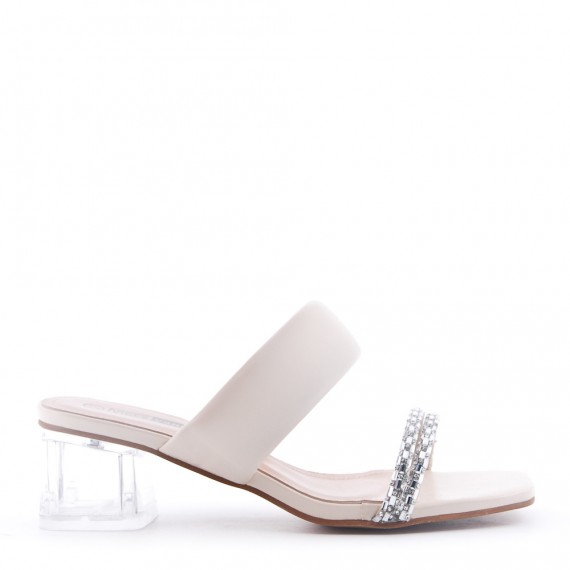 Transparent heel sandal for women