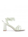 Faux leather heeled sandal