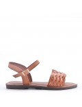 Flat sandals in faux leather for women