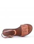 Flat sandals in faux leather for women