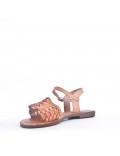 Flat sandals in faux leather for women