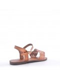 Flat sandals in faux leather for women