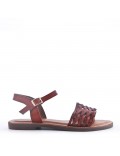 Flat sandals in faux leather for women