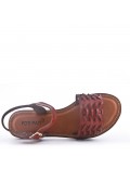 Flat sandals in faux leather for women