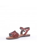 Flat sandals in faux leather for women