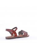 Flat sandals in faux leather for women